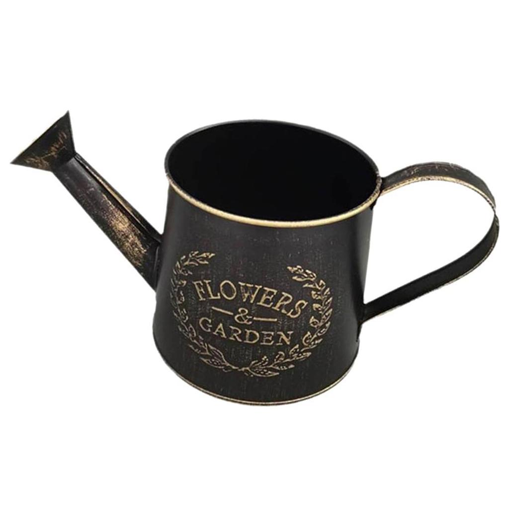Vintage Metal Flower Watering Can with Handle Metal Rustic Watering Can for Indoor Plants Succulents Balcony and Outdoor
