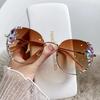 2025 Fashion Round Luxury Brand Sunglasses Women Bling Diamond Sun Glasses Vintage Shades Female Pink Eyewear Gafas De Sol