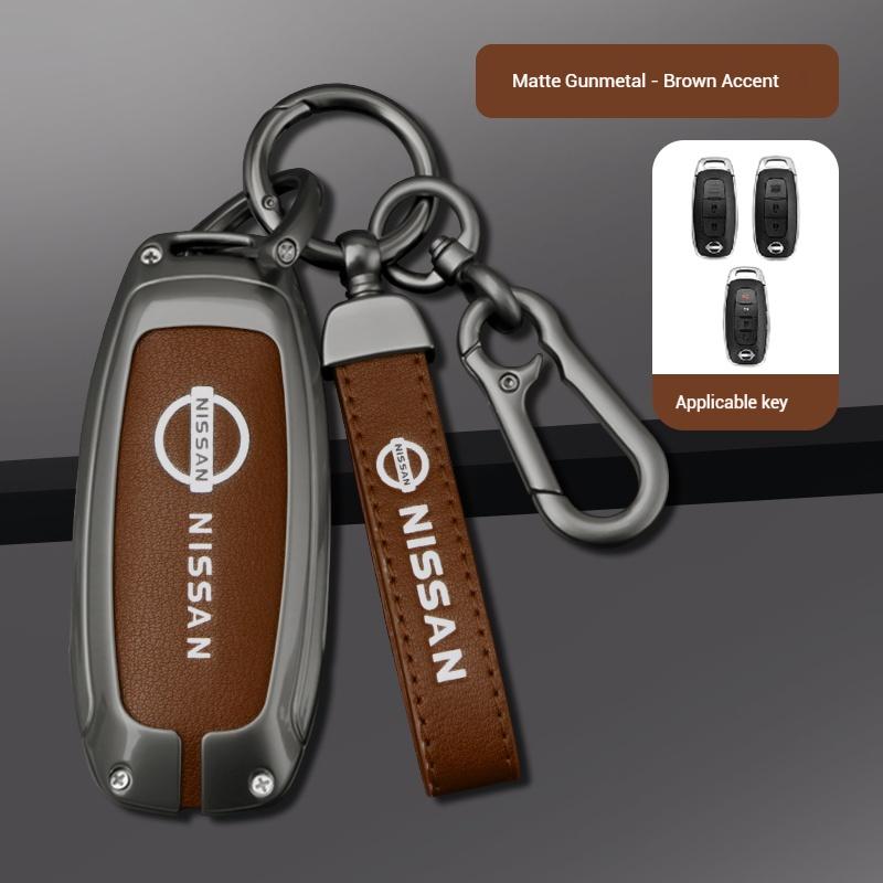 For Nissan Qashqai Juke X-Trail Patrol Leaf Altima Maxima Murano Tiida Teana Rogue Sentra Zinc Alloy Leather Car Key Cover Case
