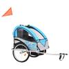 VidaXL 2-in-1 Bike Trailer and Stroller, Bicycle Cart with Seat, Bicycle Trailer, Transport Cart, Blue 91377