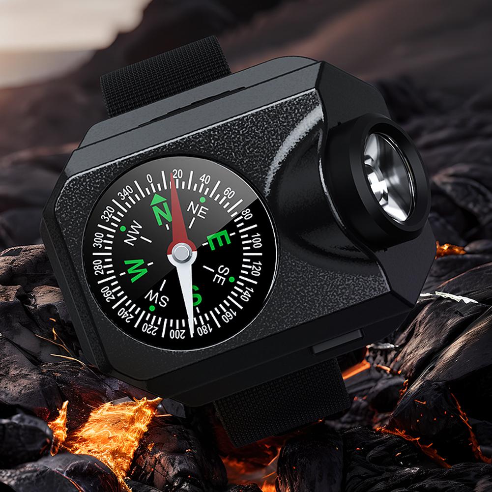 LED Wristwatch Flashlight Multi‑Functional Wristlight USB Rechargeable Wrist Watch Torch Light Power Display 4 Modes for Sports