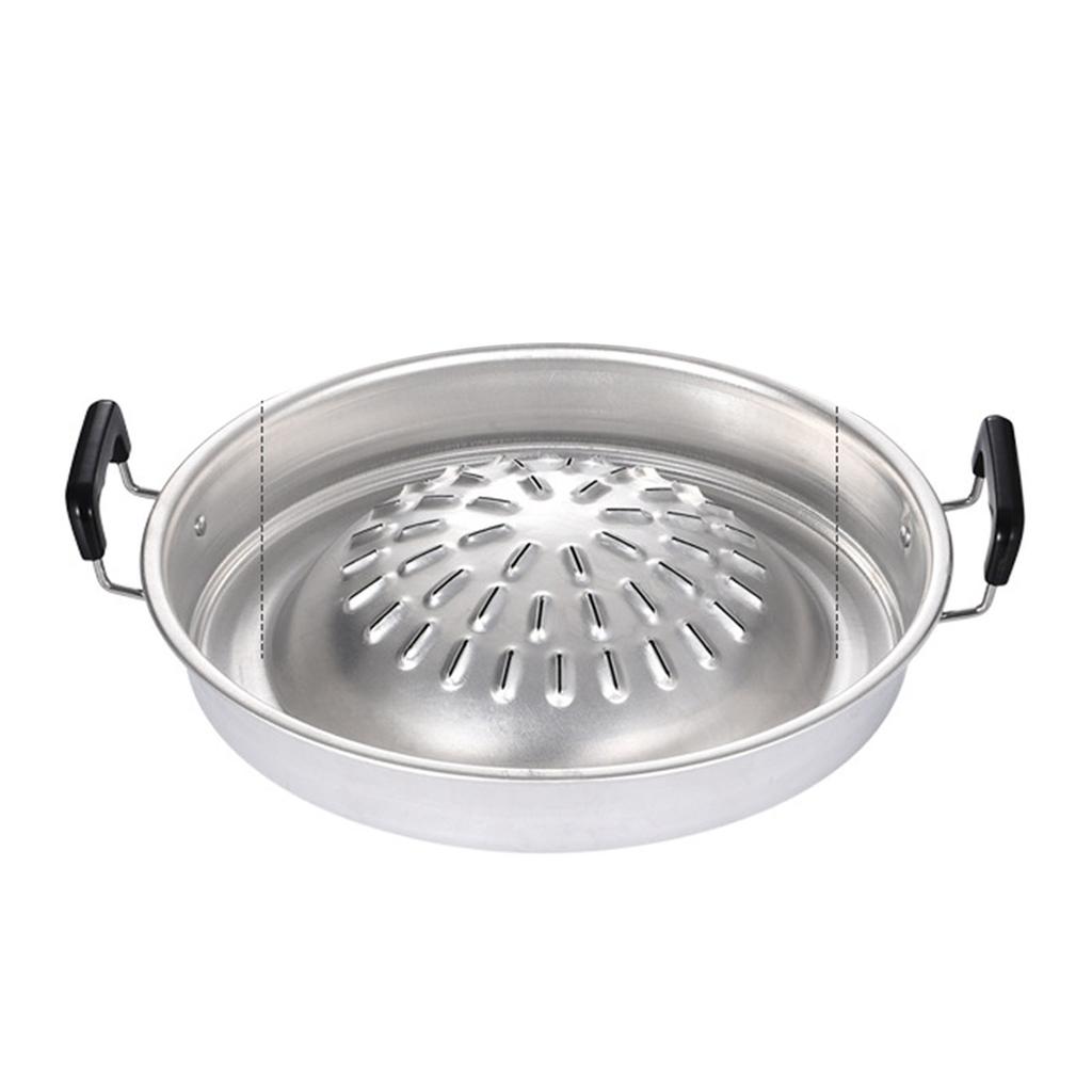 Steak Grill Charcoal Pan Multifunctional Aluminum Barbecue Grill Hot Pot for Family Gathering Outdoor Picnics Small