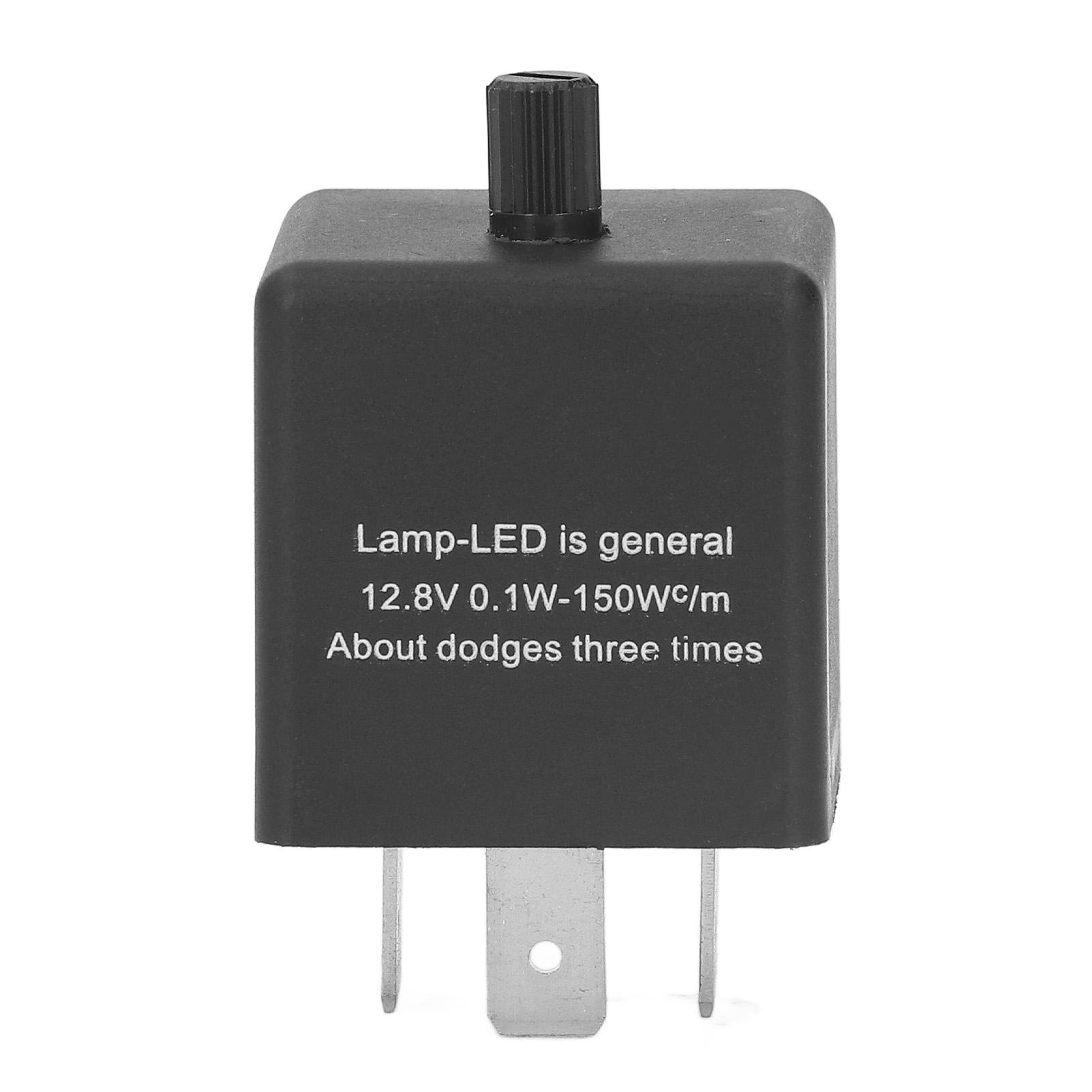 

3 Pin Adjustable Car LED Flasher Relay Normally Open Contact Frequency Adjusting Flasher Relay
