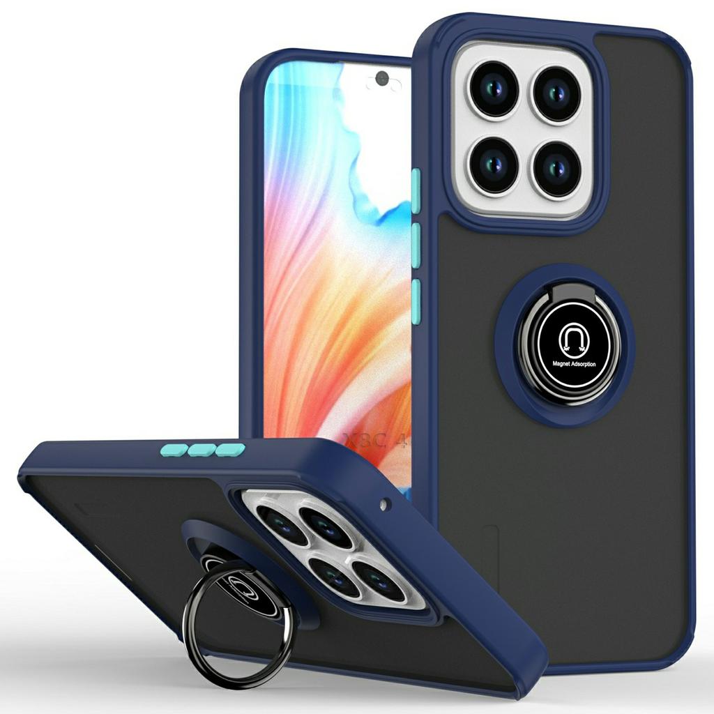 For Honor X8c 4G Case Ring Holder Kickstand TPU+Acrylic Phone Cover