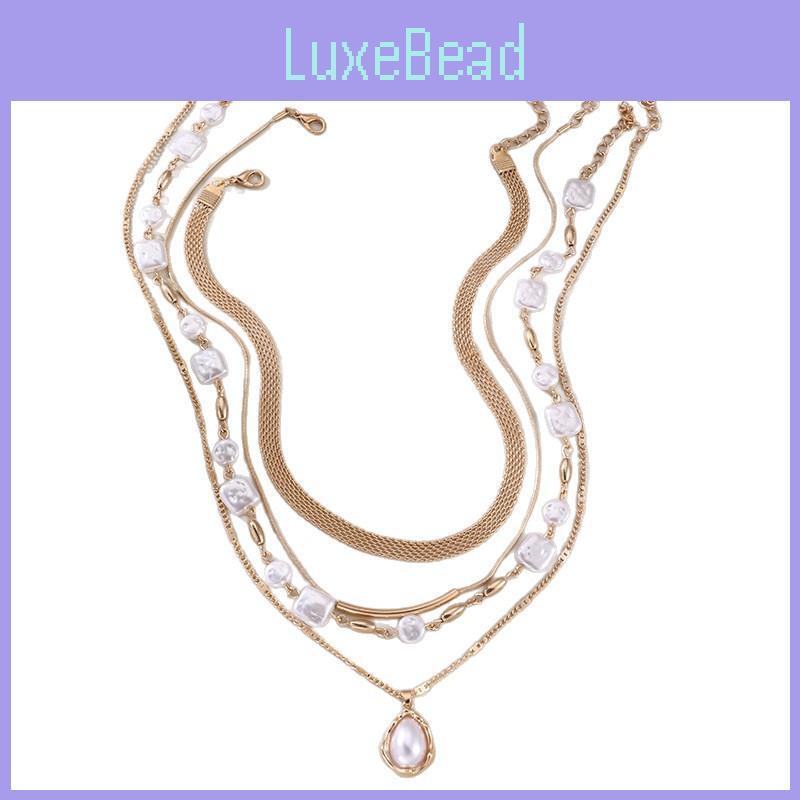 Geometric Pendant Necklace For Women With Alloy Chain Summer Jewelry Set