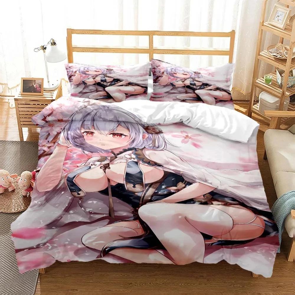 Sexy beauty cartoon 3D printed bedding set luxury King size Comforter bedding sets digital design