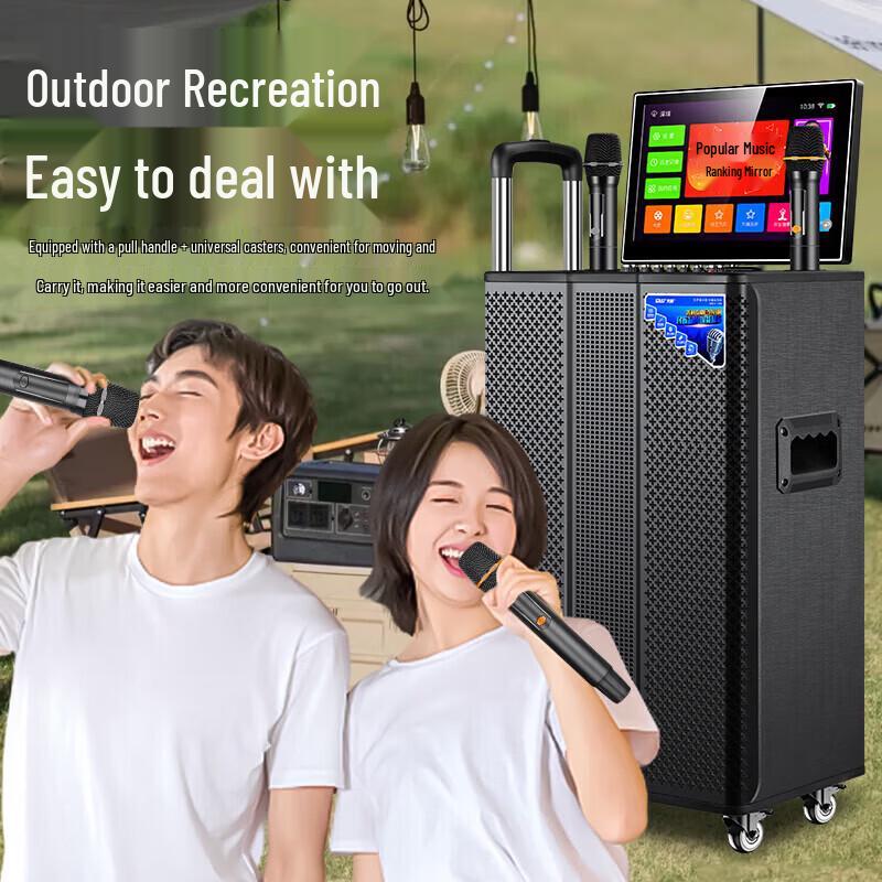 SAST All-in-One Karaoke System with Display & Dual Mics CN plug (adapter included) (CN version)
