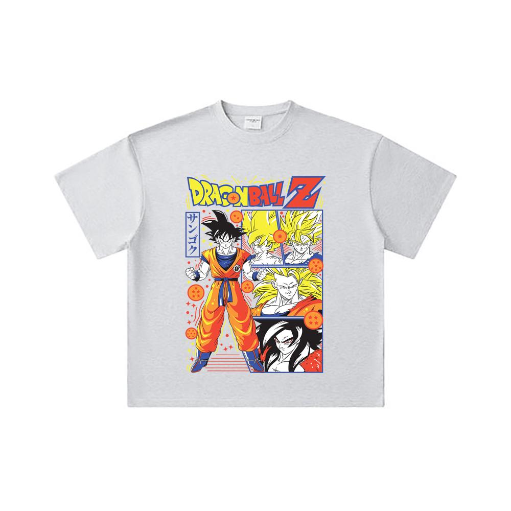 260 GSM Double Yarn 32 Count 100% Cotton Dragon Ball V56 Goku Print Unisex Heavy Cotton T Shirt