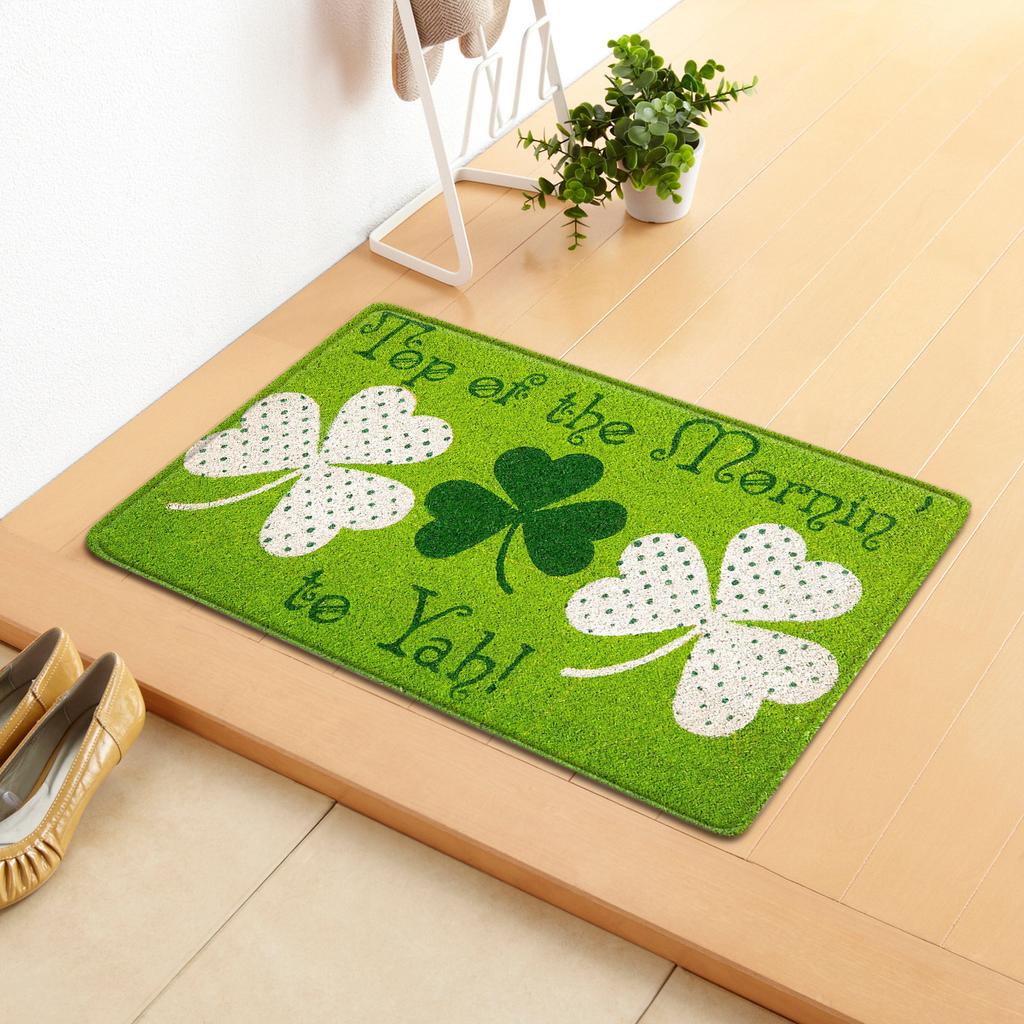 Irish Door Mat St. Patrick'S Day Absorbent Floor Mat Bedroom Shamrock Non-Slip Carpet