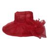 Women Sun Hat Organza Bowknot Decor Wide Brim UV Protection Hat Lightweight Breathable Foldable Tulle Hat Headwear