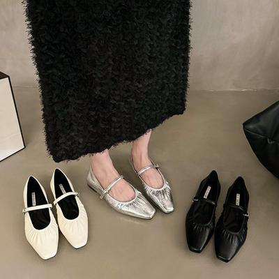 Luksusowe Projektanckie Damskie Płaskie Buty Mary Jane Moda Płytkie Klamra Damskie Wygodne Miękka Podeszwa Płaski Obcas Baleriny