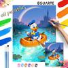 Digital Oil Painting Art Kit Duck Boat Rainbow Castle Handmade Coloring Painting Home Decor
