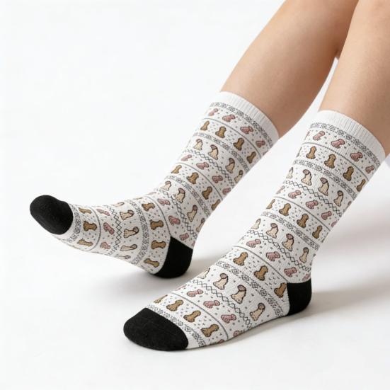 Skarpetki Walentynkowe Z Zabawnymi Wzorami Piersi Skarpetki Męskie Damskie Elastyczne Zabawne Skarpetki do Połowy Łydki Walentynkowy Prezent Rocznicowy dla Niego Niej