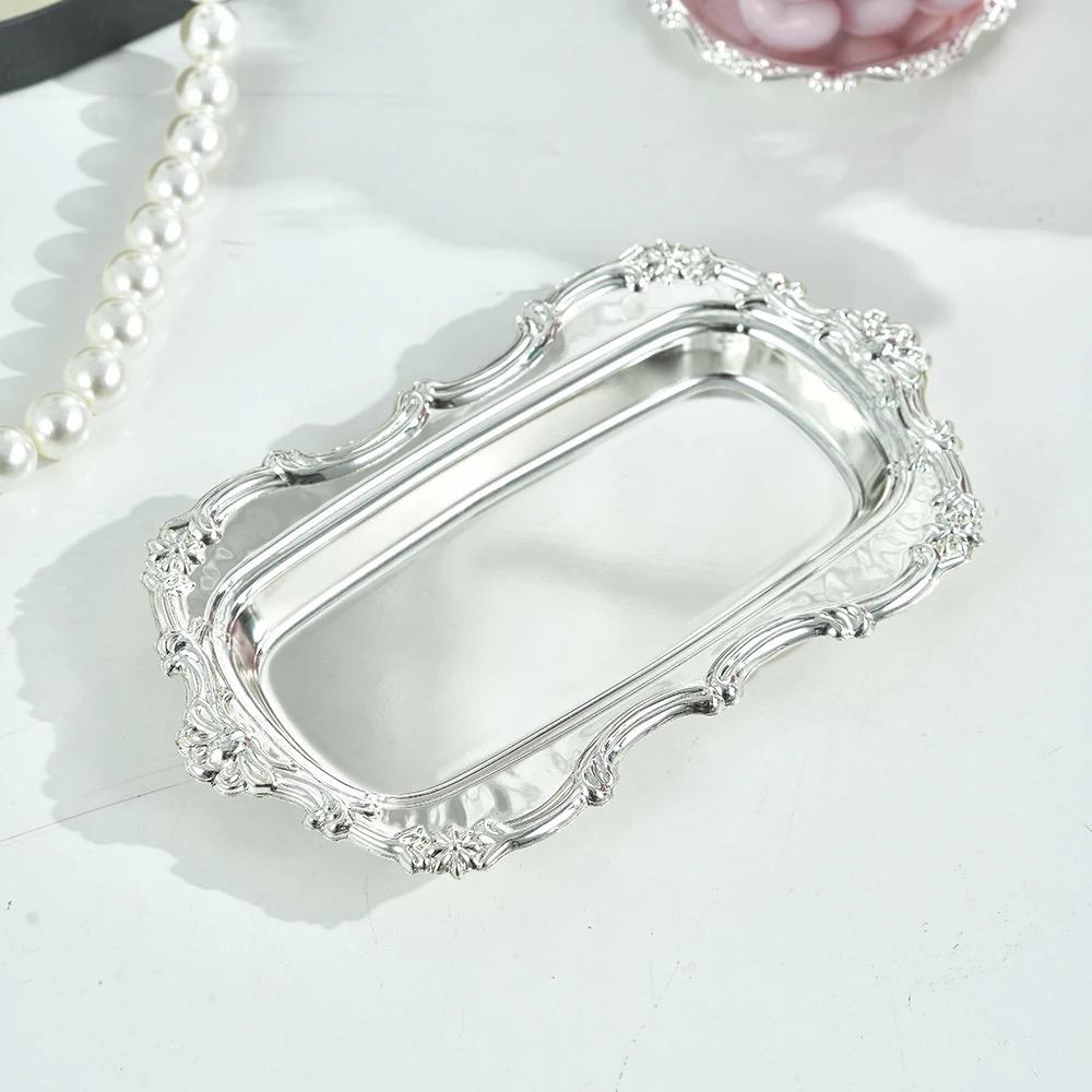 

Stainless Steel Butterfly Snack Tray – Multi-Purpose Breakfast & Dessert Plate Silver