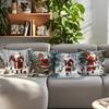 Home Decor Santa And Winter Wildlife Christmas Pillow Pattern Cushion Cover Suitable For Sofa Bedroom Car Pillow Cover