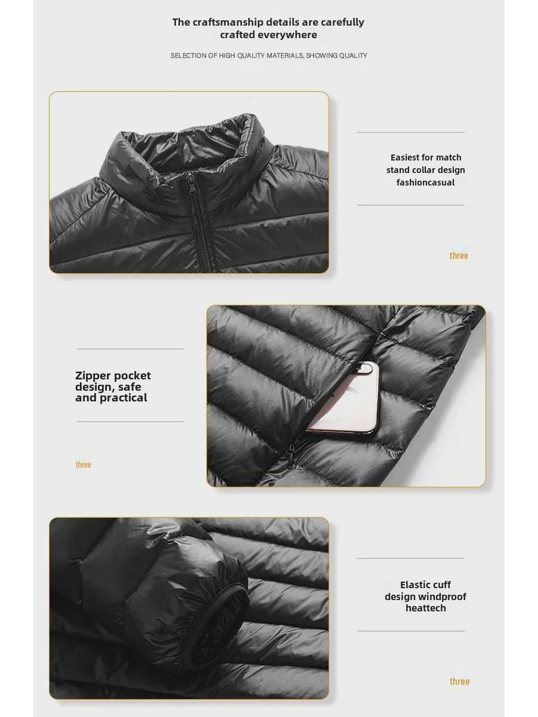 2023 Winter Men's Large Size Lightweight Warm Cotton Jacket for Work