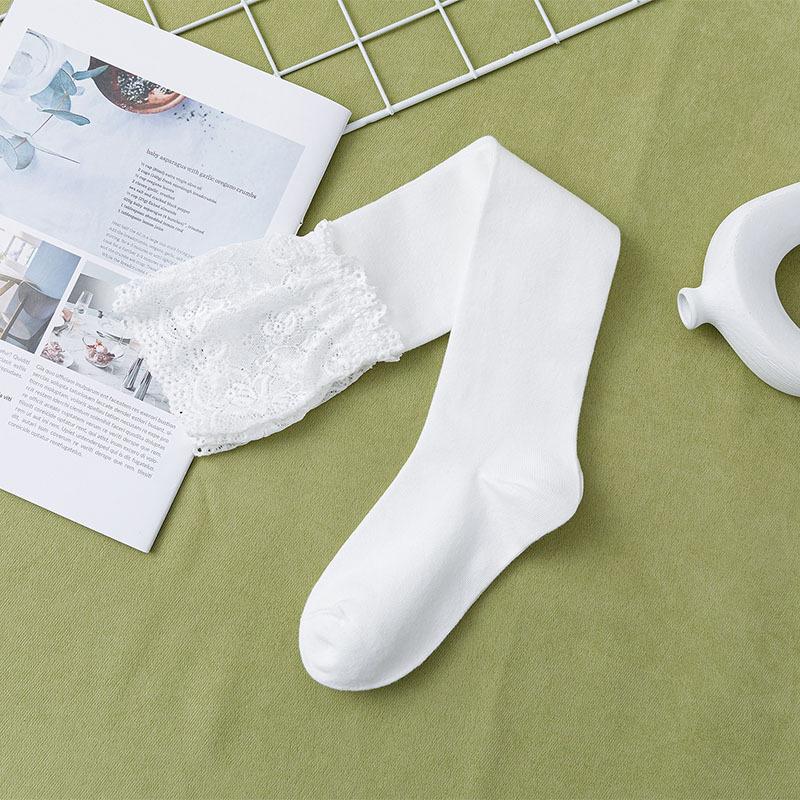 Calf Socks Women'S Japanese Sweet Lace Splicing Stockings Spring And Summer Versatile Lolita College Wind Knee Socks