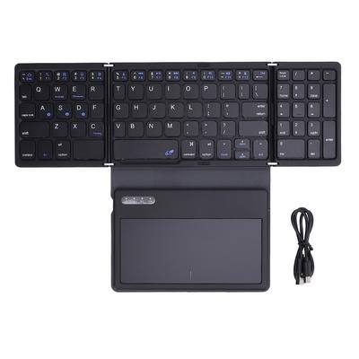 81 Keys Wireless Bluetooth Keyboard with Touchpad Tri Folding Comfortable Typing Thin Portable