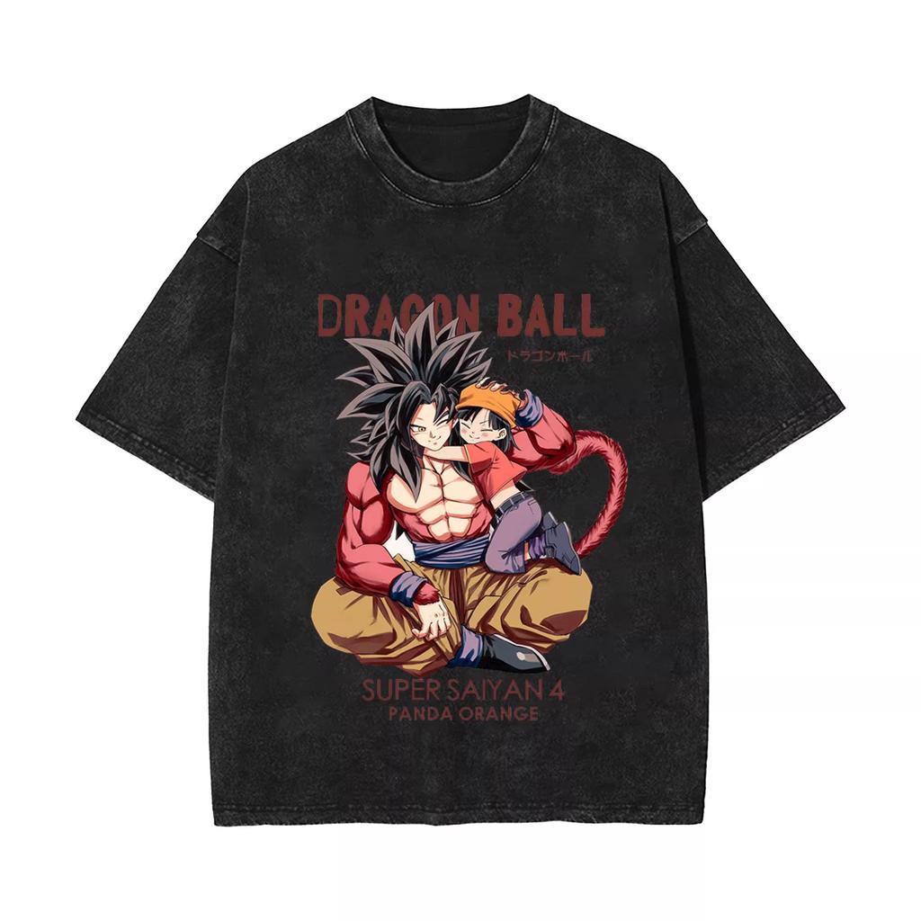 Summer Dragon Ball Gohan Nostalgic Anime Men's Washable T-shirt Heavyweight Family Matching