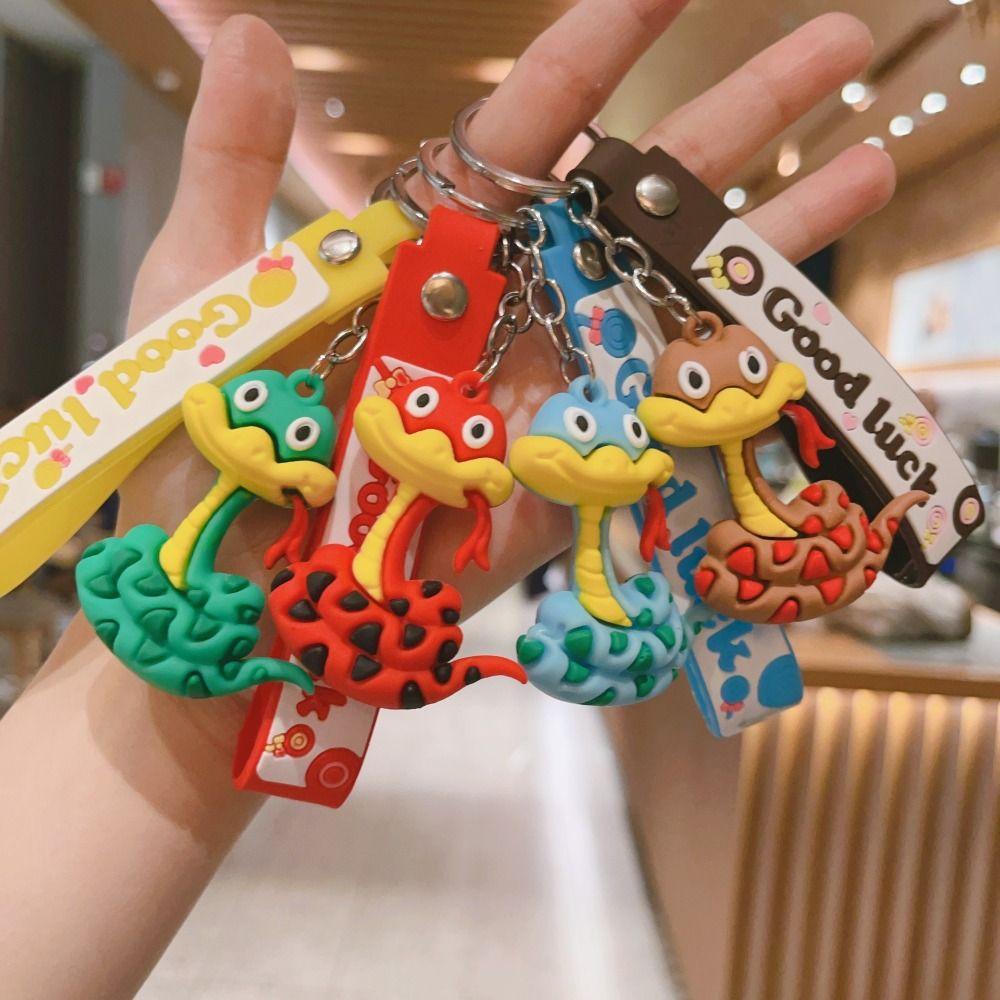 10PCS Spring Festival Snake Ornament 2025 New Year Snake Charms Cute Snake Pendant  Keychain