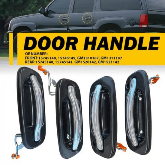 Outer Door NEW Handles Set Of 4 Chrome W/ Keyhole 99-06 Fit Silverado Sierra