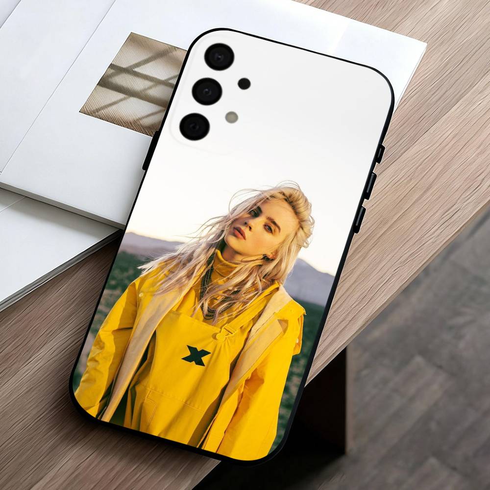 Singer B-Billie E-Eilish-H Phone Case For Samsung Galaxy A73,A72,A71,A70,A53,A52,A51,Soft Silicone Black Cover