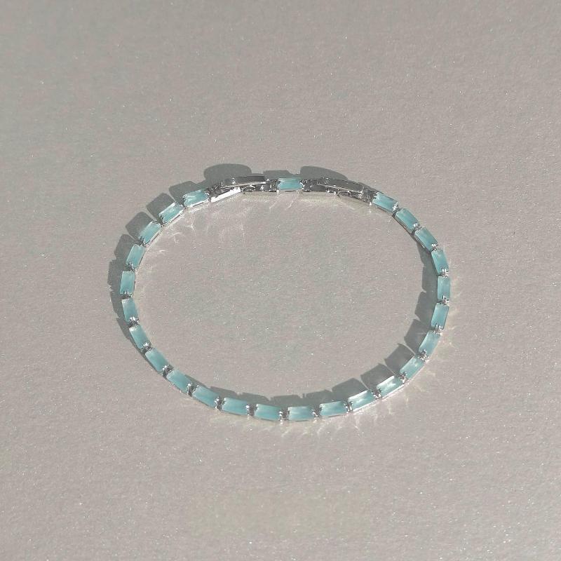 Shiny Colorful Crystal Bracelet for Women Sparkling Zircon Accent Chain Anti-allergy Jewelry for Night Out Party Birthday Gift
