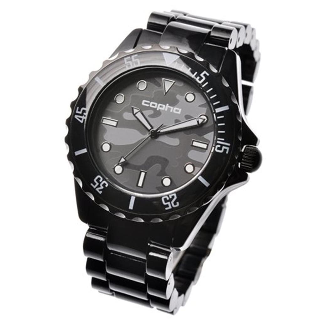 COPHA Limited Durable Quartz Officially Camouflage Dial with Black Strap SWAGGER-CAMO Watch, Unisex, Edition, Diver's Design, Lightweight, Movement,