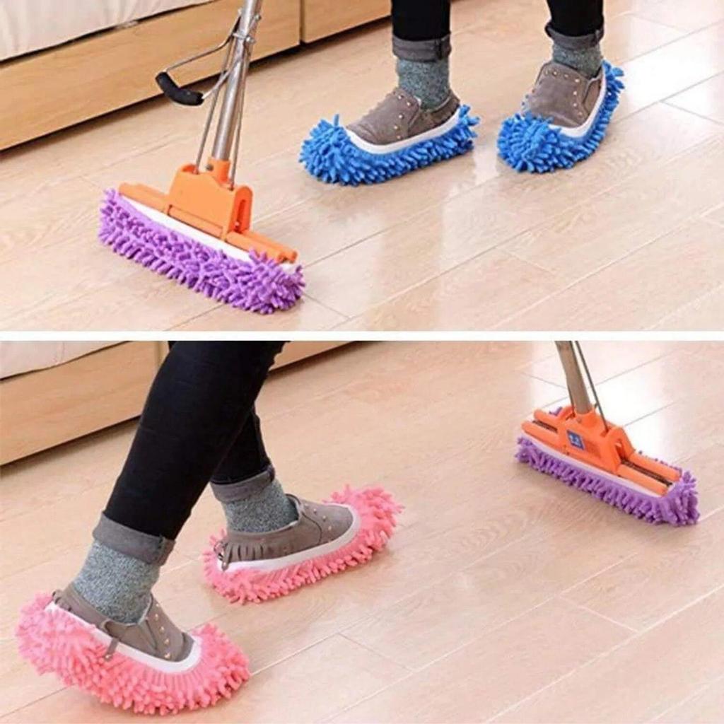 Microfiber Mop Slippers Shoes Cover Soft Washable Reusable Floor Polishing Dust Dirt Hair Men Women Sweeper Cleaning Mop Tool