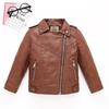 Fashion Boys Bombmer Soft Windproof Leather Motor Jacket For Kids Teens Winer Coat Children's Outfit Clothes
