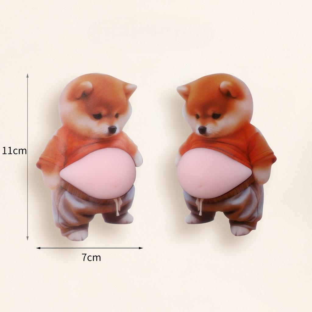Kawaii Shiba Inu Dog Belly Sticker Soft Belly Sensory Decals Squeeze 3D Stickers Scrapbookingmobile Phone Decoration Stickers