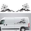 Car Sticker 2PCS Mountain Adventurers Compass Graphics Decoration Rv Camper Truck Truck Door Waist Line Hood Decal,56*30CM