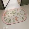 Retro European And American Style Bathroom Door Floor Mat Toilet Soft Diatom Mud Floor Mat Floral Absorbent Foot Mat Household