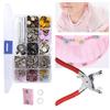 Snap Button Kit Colorful Brass Prong Press Stud Snap Fasteners with Installation Tool Set