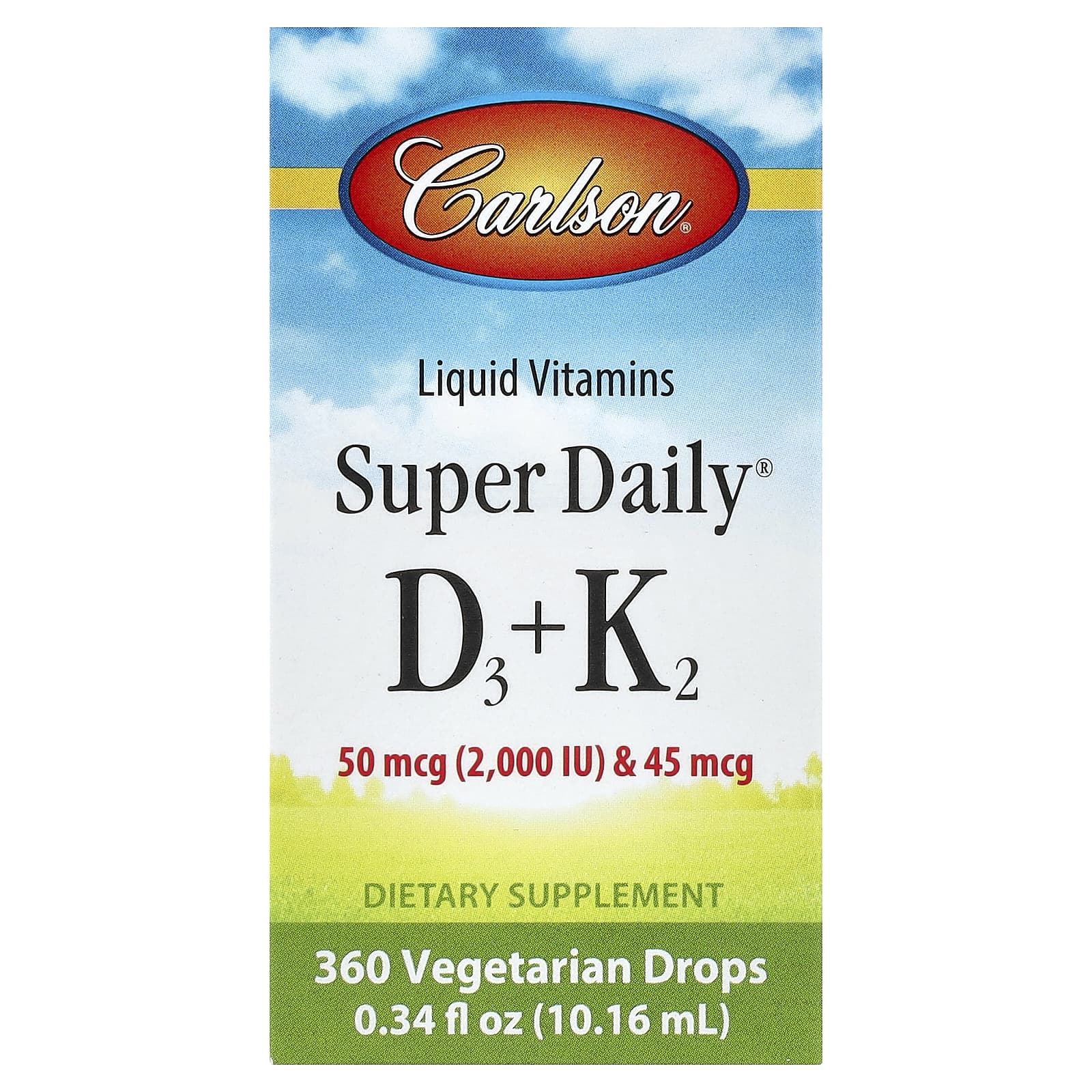 

Super Daily® D3 + K2, 10.16Ml (0.34Fl Oz)