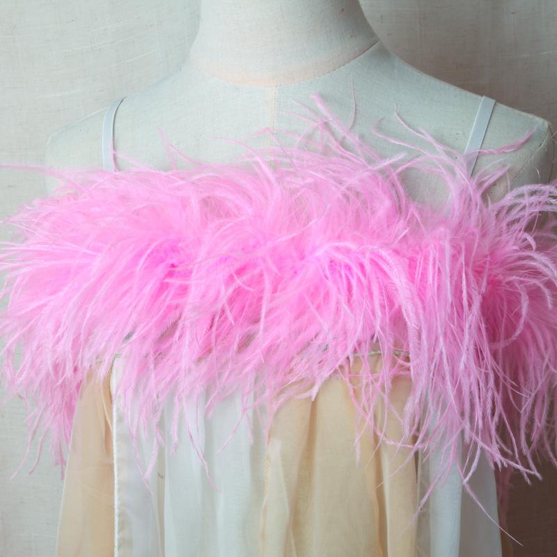 2 Meters Ostrich Feathers Boa Craft Accessories Plumas 6Ply Dress For Wedding Diy Feather Supplies Decoration The Table Crafts