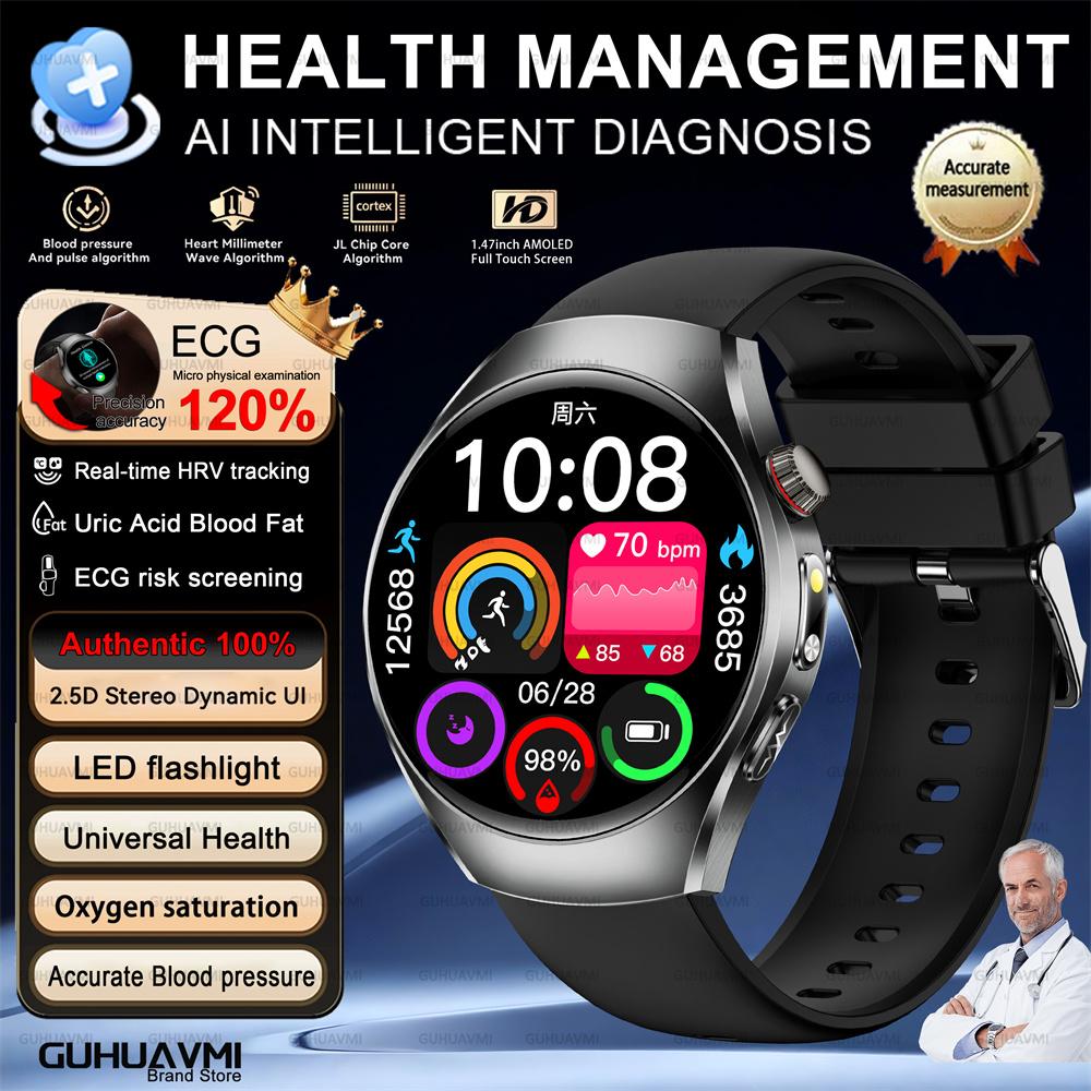2026 Brand New Upgrade Health Check Smart Watch ECG Blood Lipid Uric Acid Body Fat Sports Waterproof Smart Watch For Man Women
