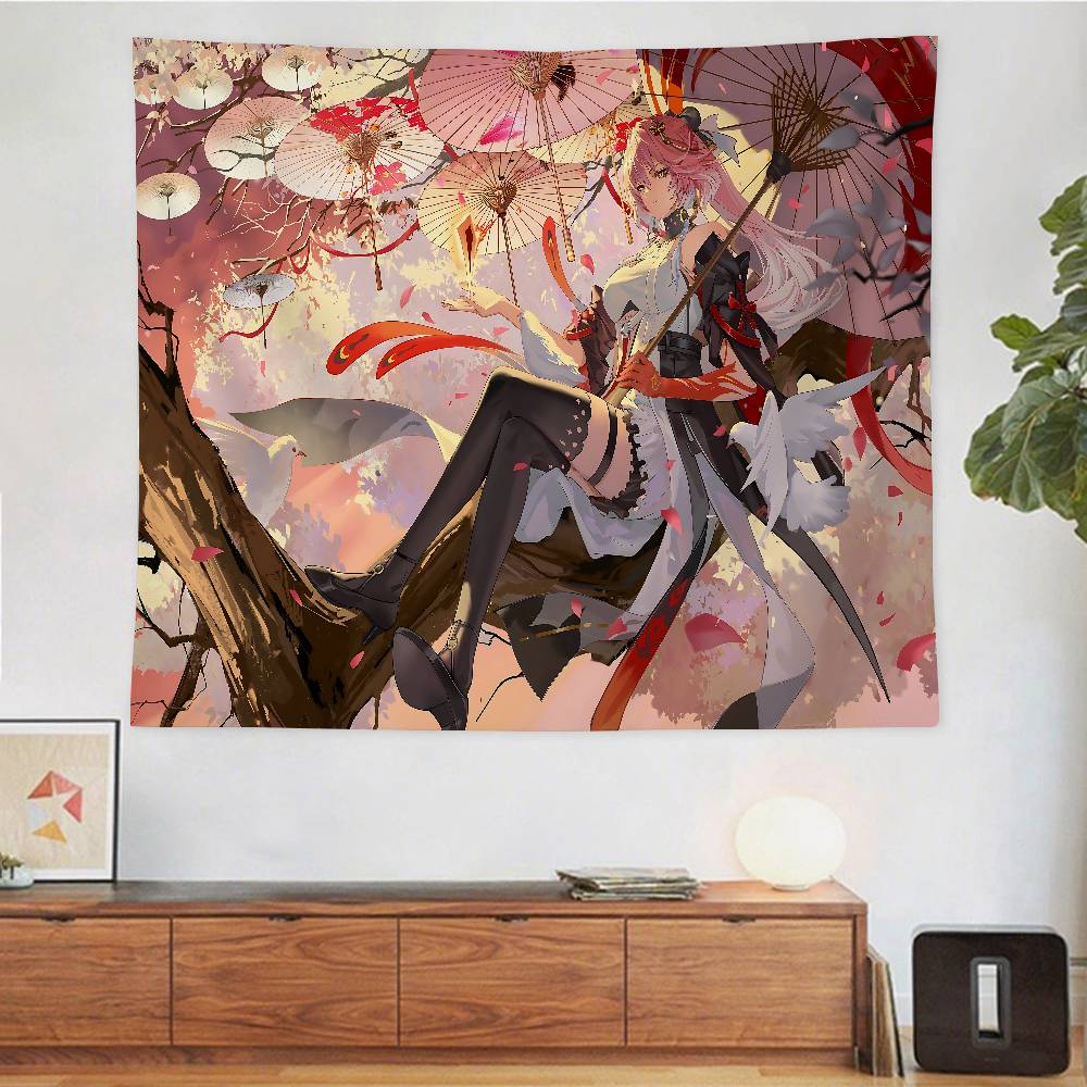 GWutheringI TWaves Changli Tapestry Wall Hanging Tapestry Art Deco Style Blanket Curtain Home Bedroom Living Room Decoration