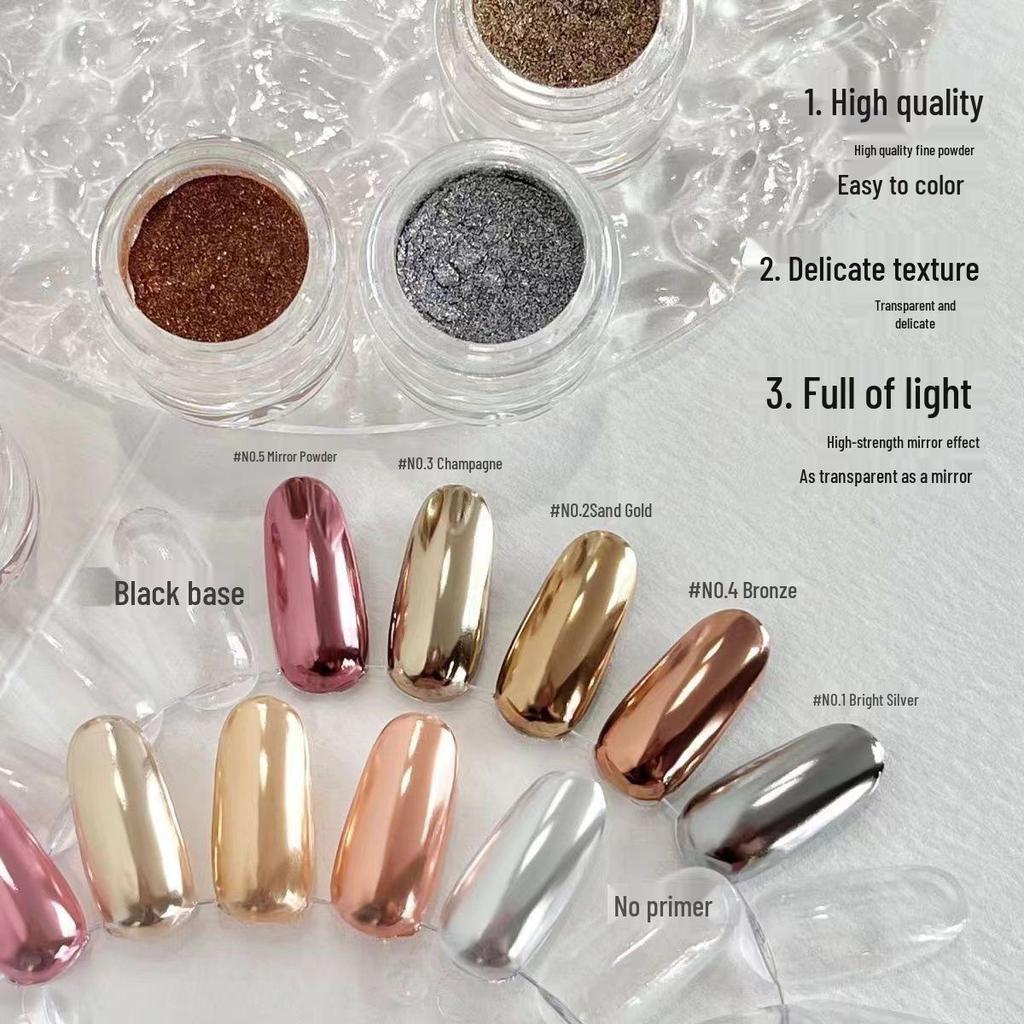 Second Gen Magic Mirror Powder: Luxury Retro Champagne Gold/Silver Nail Art Decoration