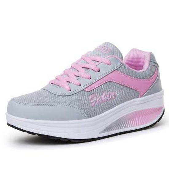 Cross 2023 Autumn Women's Height-Boosting Mesh Rocking Shoes - Thick Sole Casual Running Sneakers