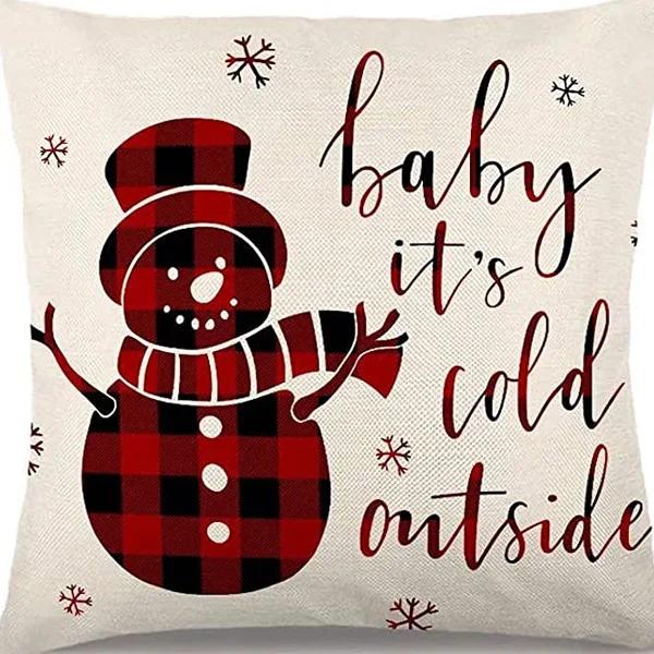 New Christmas Pillow Cover, Deer Snow Festival Decoration, Home Sofa, Living Room Pillow, Cushion Cover