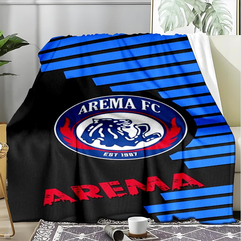 1PC Arema Football club Printed Soft Flannel Blanket Throw for Adult Bedroom Living Room Sofa Camping Travel Fan gifts Christmas Gifts