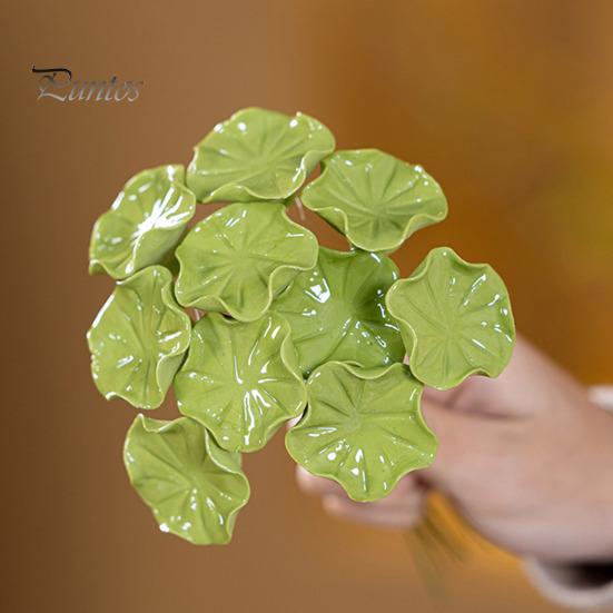 Ceramic Flower with Stem Realistic Handcrafted Artificial Home Colorful Blossom Decoration Office Living Room Vase Fake Simulation Decor