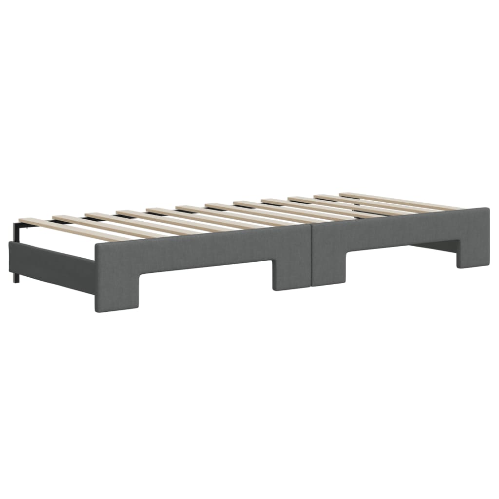 Vidaxl Sofa Rozsuwana Z Materacami, Ciemnoszara, 90X200 Cm, Tkanina