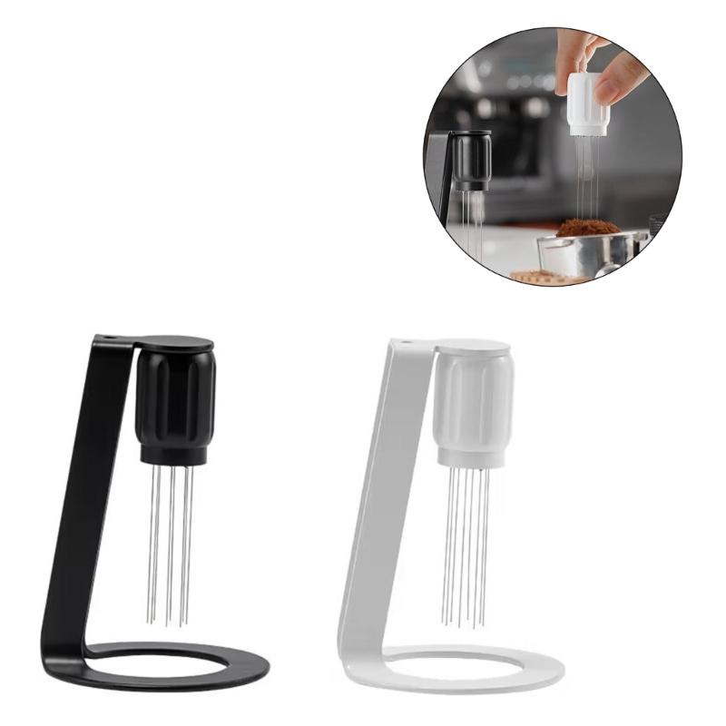 WDT-Werkzeug Espresso Kaffee-Rührer Professionelles Werkzeug Kaffee-Verteilnadel Espresso-Mischer mit Magnetischem Ständer