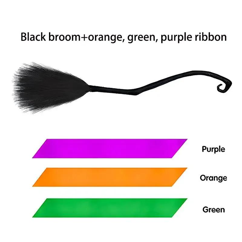 

Net Yarn Halloween Witch Broom Party Halloween Plastic Broom Prop For Kids Childrren Masquerade Parties Magic Witch Broom