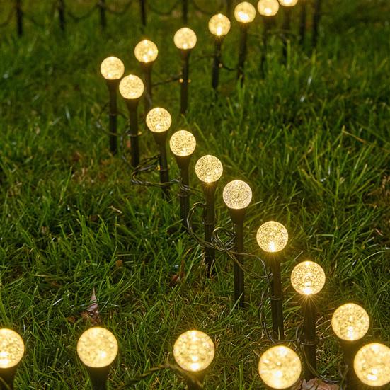 30 buc Lumini Solare pentru Cale cu 8 Moduri 6.5m LED-uri Schimbătoare de Culoare Lumini Decorative Solare pentru Gazon Curte Patio