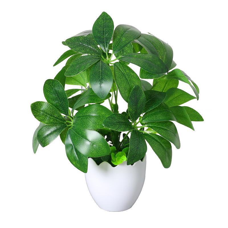 Ornements de Plantes Artificielles Vertes Premium pour Bureau - Décor Herbe et Fleurs en Soie