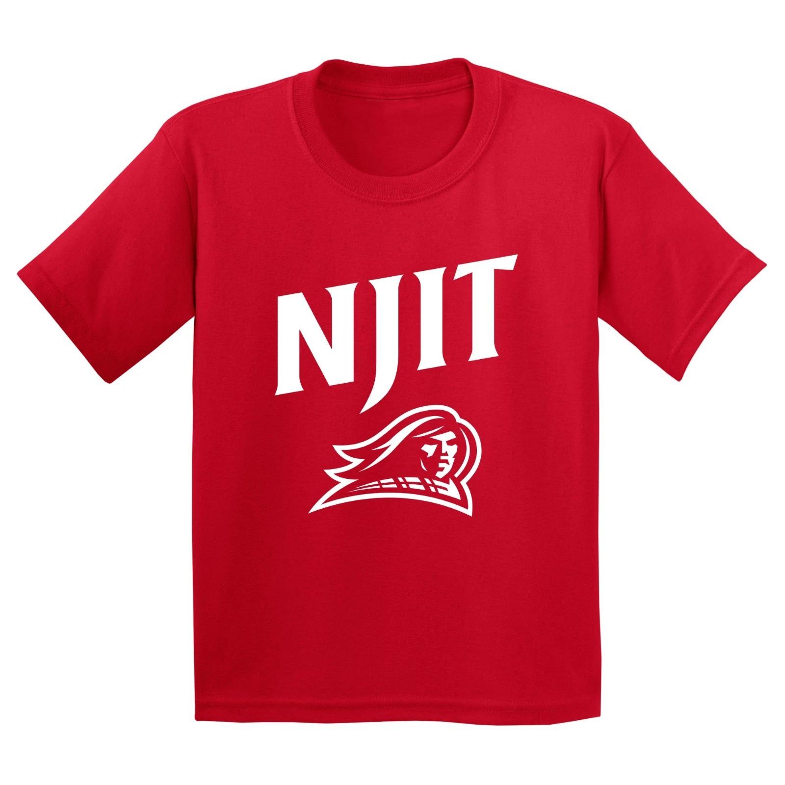 NJIT Highlanders Arch Logo Unisex Youth Short Sleeve T Shirt - Red L