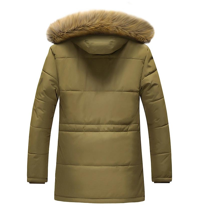 Plus Size Warm Parkas Men's Winter Windproof Parkas Men's Cotton Jacket Men's Fleece Inside Clothing Men's Cotton Long Jacket